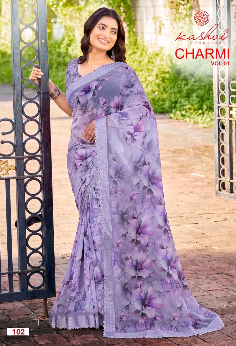 Charmi Vol 1 By Kashvi Weightless Digital Fancy Saree 